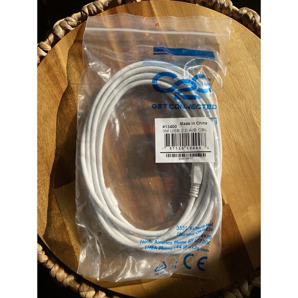 USB 2.0 Cable 3m Type A/B Cable Printer Scanner Cricut Connection Cord Wire - Picture 2 of 4